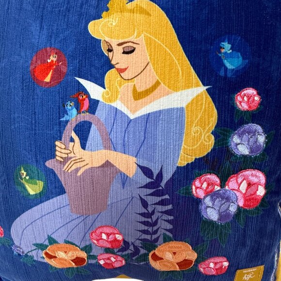 Disney Sleeping Beauty Pillow Princess Aurora Blue Embroidered by Ashley Taylor - Picture 2 of 9
